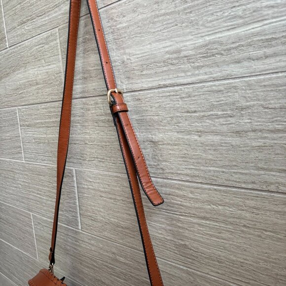 👜Charming Charlie Faux Leather Shoulder Bag Purse Tassels Brown Tan Bucket - Picture 7 of 10